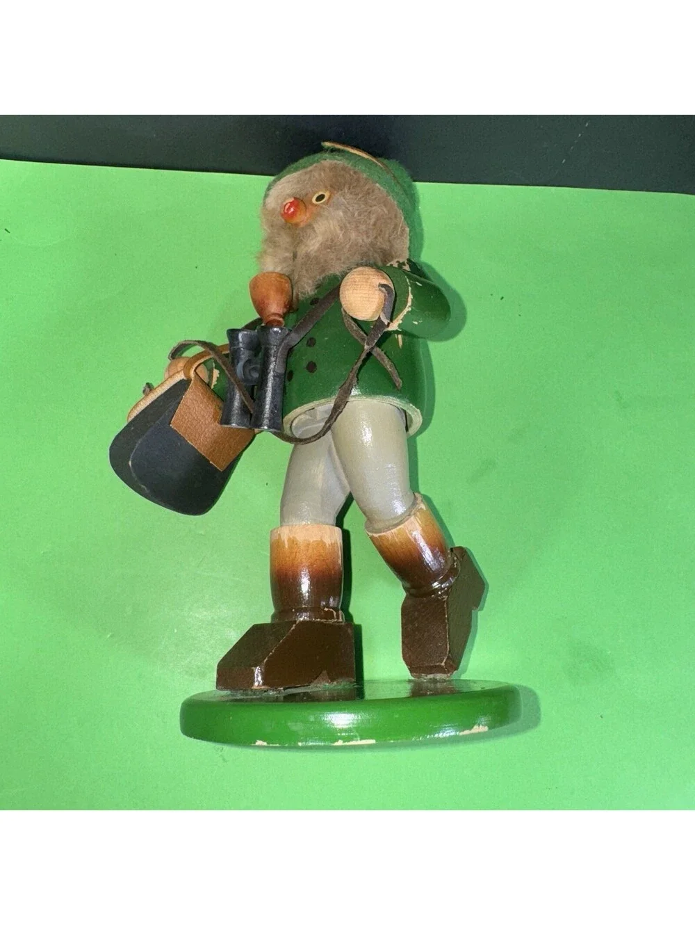Vintage Steinbach Volkskunst Smoker Figurine Hunter West Germany 9.5” Wood